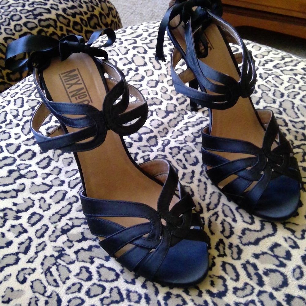 BLACK spiked open toe NEVER WORN